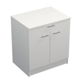 Meuble angle bas - 80cm - Blanc - Cdiscount Maison