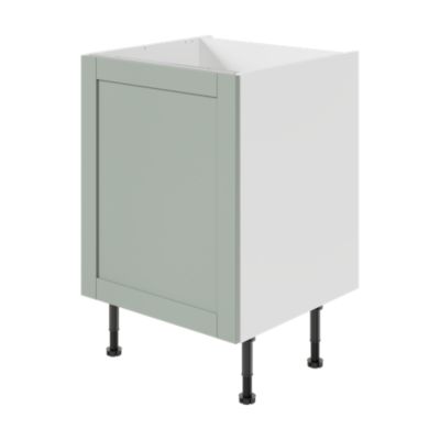 Meuble bas de cuisine avec 1 porte GoodHome Ash vert sauge L. 60 x H. 72 cm