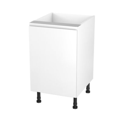 Meuble bas de cuisine avec 1 porte GoodHome Garcinia blanc brillant L. 50 x H. 72 cm