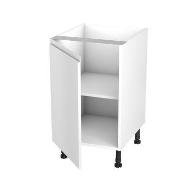Meuble bas de cuisine avec 1 porte GoodHome Garcinia blanc brillant L. 50 x H. 72 cm
