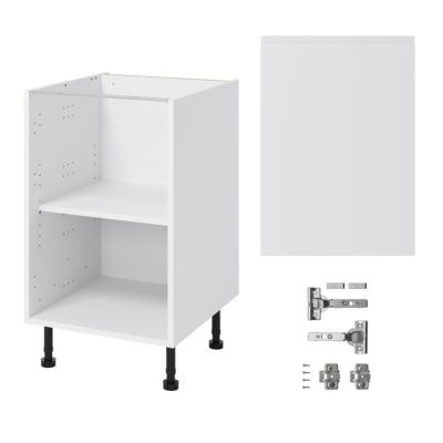 Meuble bas de cuisine avec 1 porte GoodHome Garcinia blanc brillant L. 50 x H. 72 cm