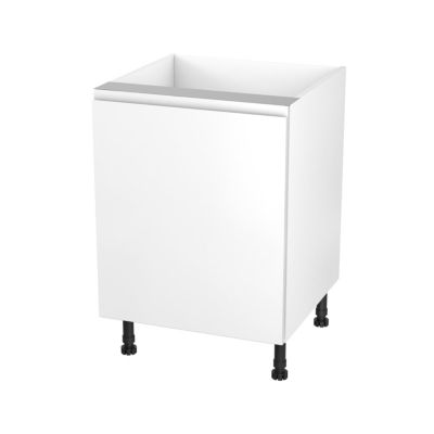 Meuble bas de cuisine avec 1 porte GoodHome Garcinia blanc brillant L. 60 x H. 72 cm