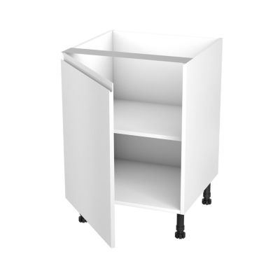 Meuble bas de cuisine avec 1 porte GoodHome Garcinia blanc brillant L. 60 x H. 72 cm