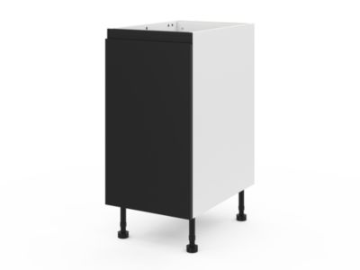 Meuble Bas Plastique Noir 65x45x88cm - Style Rotin, Décoratif, 20kg Charge Max
