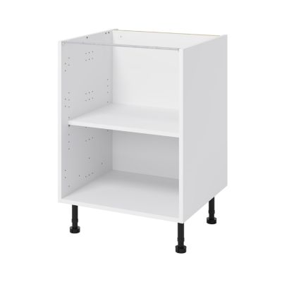 Meuble bas de cuisine avec 1 porte GoodHome Stevia blanc brillant L. 60 x H. 72 cm