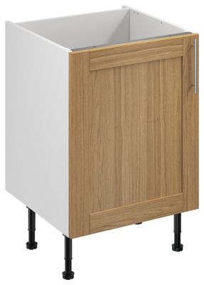 Meuble bas de cuisine avec 1 porte GoodHome Verbena chêne massif L. 50 x H. 72 cm