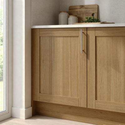 Meuble bas de cuisine avec 1 porte GoodHome Verbena chêne massif L. 60 x H. 72 cm