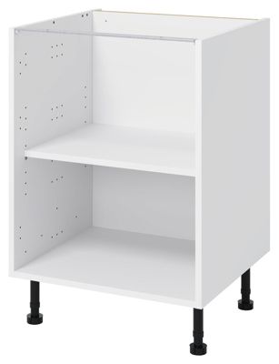 Meuble bas de cuisine avec 1 tiroir et 2 casseroliers GoodHome Verbena chêne massif L. 60 x H. 72 cm
