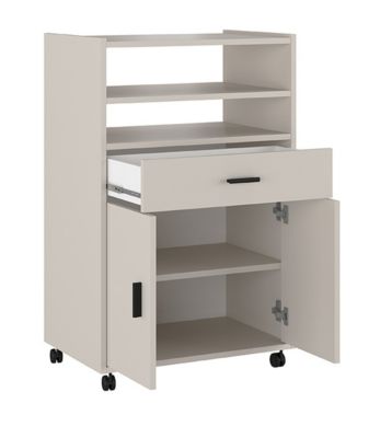 Meuble bas de cuisine avec 2 portes et 1 tiroir coloris beige - Longueur 59 x profondeur 39,60 x hauteur 92 cm