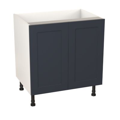 Meuble bas de cuisine avec 2 portes GoodHome Artemisia bleu L. 80 x H. 72 cm