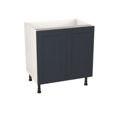Meuble bas de cuisine avec 2 portes GoodHome Artemisia bleu L. 80 x H. 72 cm