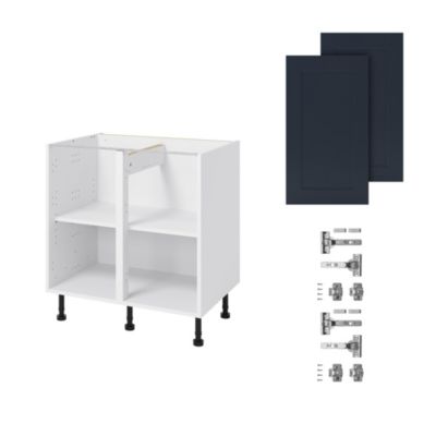Meuble bas de cuisine avec 2 portes GoodHome Artemisia bleu L. 80 x H. 72 cm