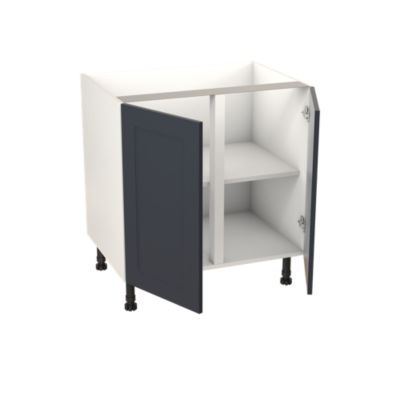 Meuble bas de cuisine avec 2 portes GoodHome Artemisia bleu L. 80 x H. 72 cm