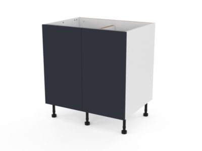 Meuble bas de cuisine avec 2 portes GoodHome Stevia bleu L. 80 x H. 72 cm