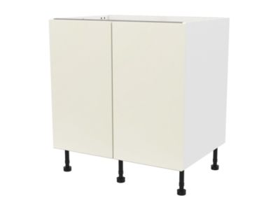 Meuble bas de cuisine avec 2 portes GoodHome Stevia crème brillant L. 80 x H. 72 cm