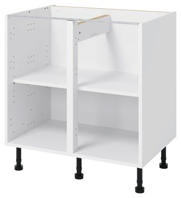 Meuble bas de cuisine avec 2 portes GoodHome Verbena chêne massif L. 80 x H. 72 cm