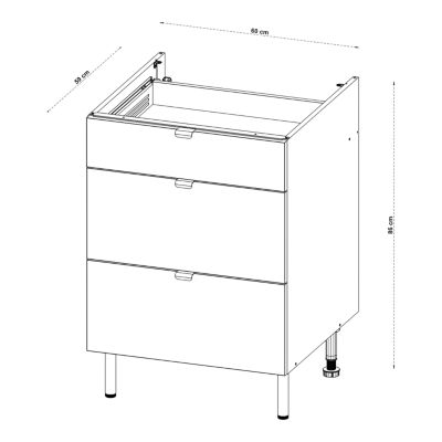 Meuble bas de cuisine Izee blanc 60 cm