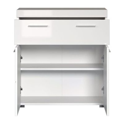 Meuble bas de salle de bain Amanda - Blanc - 2 portes + 1 tiroir - L73 x P31 x H79 cm - TRENDTEAM