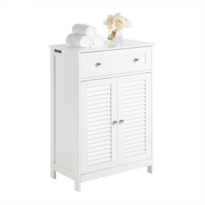 Meuble Bas de Salle de Bain Armoire Toilette Buffet Commode, FRG238-W, SoBuy