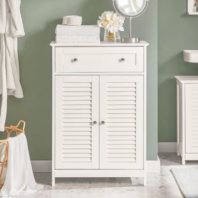 Meuble Bas de Salle de Bain Armoire Toilette Buffet Commode, FRG238-W, SoBuy