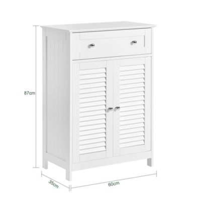 Meuble Bas de Salle de Bain Armoire Toilette Buffet Commode, FRG238-W, SoBuy