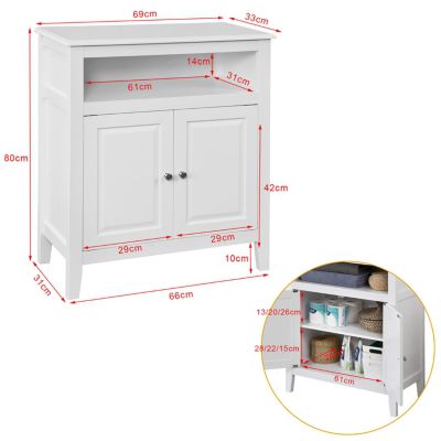 Meuble Bas de Salle de Bain Armoire Toilette, FRG204-W, SoBuy