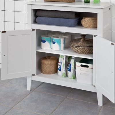 Meuble Bas de Salle de Bain Armoire Toilette, FRG204-W, SoBuy