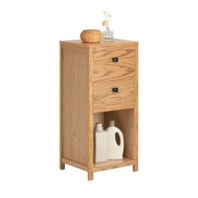 Meuble Bas de Salle de Bain, Armoire Toilettes WC avec 2 Tiroirs, BZR99-N, SoBuy