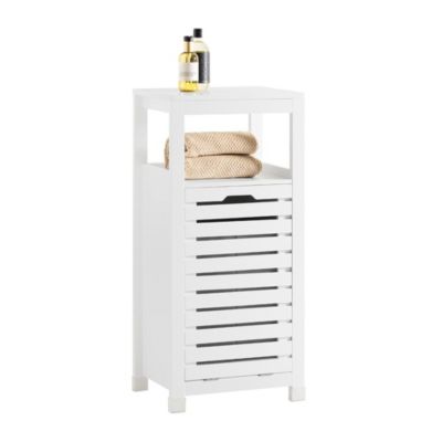 Meuble Bas de Salle de Bain avec 1 Panier à Linge basculant, BZR67-W, SoBuy