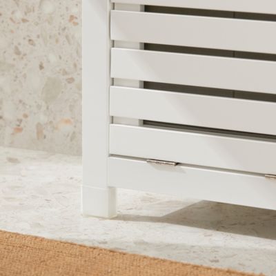 Meuble Bas de Salle de Bain avec 1 Panier à Linge basculant, BZR67-W, SoBuy