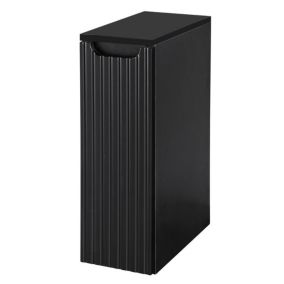 Meuble bas de salle de bain avec 1 porte - NEWPORT 20 x 60 x 40 cm rainuré noir en.casa