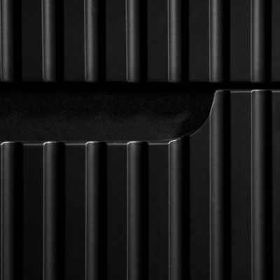Meuble bas de salle de bain avec 1 porte - NEWPORT 30 x 60 x 40 cm rainuré noir en.casa