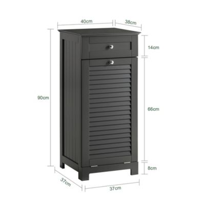 Meuble Bas de Salle de Bain avec 1 Tiroir et 1 Panier à Linge, Gris, BZR73-DG, SoBuy