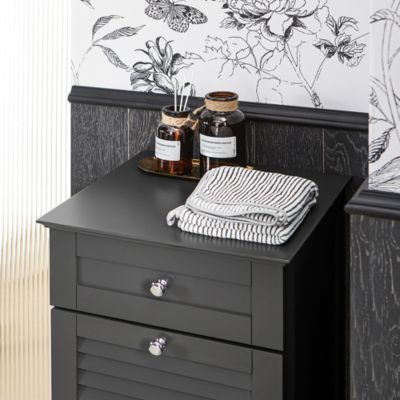 Meuble Bas de Salle de Bain avec 1 Tiroir et 1 Panier à Linge, Gris, BZR73-DG, SoBuy
