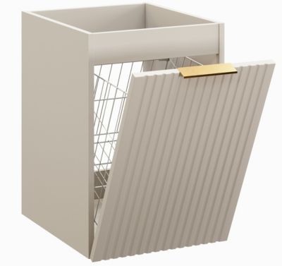 Meuble bas de salle de bain avec panier à linge ADEL CACHEMIRE 40 cm