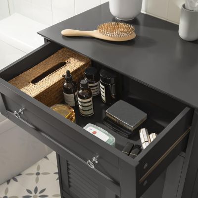 Meuble Bas de Salle de Bain avec Tiroir, Buffet Commode, FRG238-DG, SoBuy