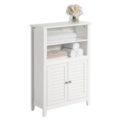 Meuble Bas de Salle de Bain Buffet Commode Armoire de Rangement, BZR13-W, SoBuy