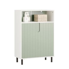 Meuble Bas de Salle de Bain Meuble de Rangement avec 2 Portes, BZR138-GR, SoBuy