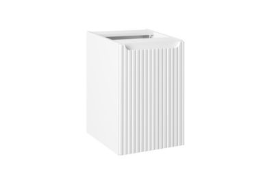 Meuble bas de salle de bain NOVA BLANC avec panier à linge et plan  NOIR 40 cm