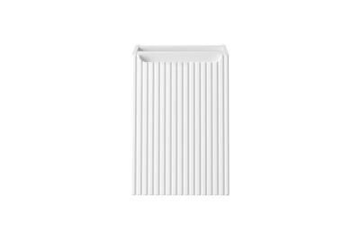 Meuble bas de salle de bain NOVA BLANC avec panier à linge et plan  NOIR 40 cm