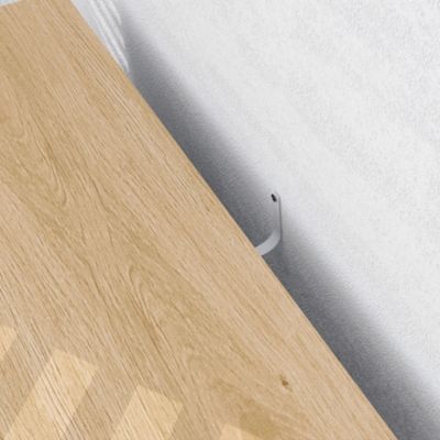 Meuble bas de salle de bain style bohème - 2 portes, 2 niches - gris effet bois clair naturel
