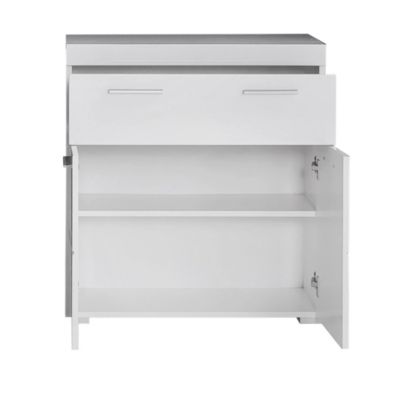 Meuble bas - Mélaminé - Blanc - 73 - 79 - 31 cm