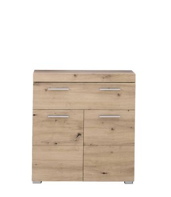 Meuble bas - Mélaminé chêne - Naturel - 73 - 79 - 31 cm