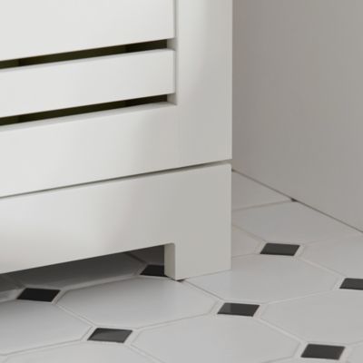 Meuble Bas Placard de Rangement avec 2 Portes Persiennes, BZR41-W, SoBuy