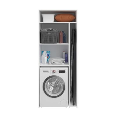 Meuble buanderie Clean coloris blanc H. 203,2 x L. 80,2 x P. 59,7 cm