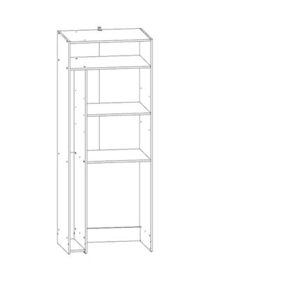 Meuble buanderie Clean coloris blanc H. 203,2 x L. 80,2 x P. 59,7 cm