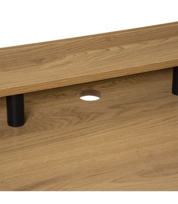 Meuble Bureau 1 tiroir en Bois effet chêne et Métal Noir L 110 cm