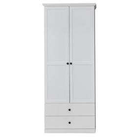 Meuble chambre. Armoire mélaminé blanc. L - H - P : 81 / 196 / 41 cm.