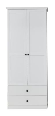 Meuble chambre. Armoire mélaminé blanc. L - H - P : 81 / 196 / 41 cm.
