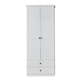 Meuble chambre. Armoire mélaminé blanc. L - H - P : 81 / 196 / 41 cm.